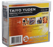 JVC Taiyo Yuden, 52X CD-R, Silver Thermal Lacquer, 25 Piece per Spindle, 300 per Case