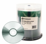 Microboards Shiny Silver Lacquer CD-R, 52X, Clear Hub, 600 Count Box