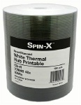 Spin-X Diamond White Thermal Hub Printable CD-R, 500 per Box