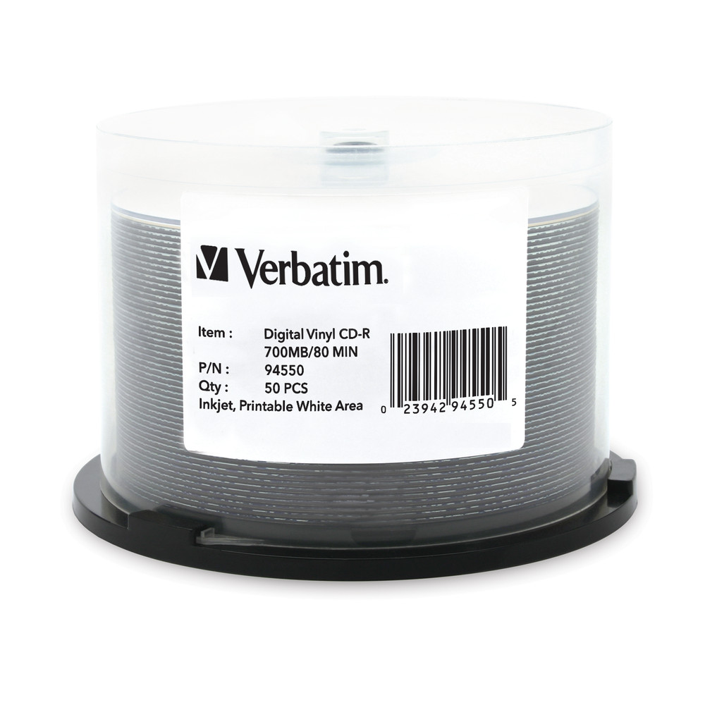 Verbatim Digital Vinyl CD R Inkjet Printable 100 Per Box CD Solutions