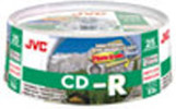 JVC Photo Grade CD-R, 52X, White Inkjet Printable, Water Resistant, 25-Disc Spindles, Branded, QTY 300