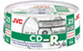 JVC Premium Grade CD-R, 52X, Silver Lacquer, 25-Disc Spindles, Branded, QTY 300