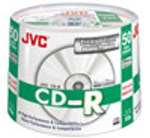 JVC Premium Grade CD-R, 52X, Silver Lacquer, 50-Disc Spindles, Branded, QTY 300
