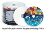 JVC Taiyo Yuden 52X CD-R, WaterShield, Silver Inkjet, 300 Count Box