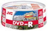 JVC Photo Grade DVD-R, 16X, White Inkjet Printable, Waterproof, 25-Disc Spindles, Branded, QTY 300