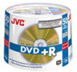 JVC Premium Grade DVD+R, 16X, Gold Lacquer, 50-Disc Spindles, Branded, QTY 300