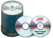 JVC Taiyo Yuden Silver Thermal Lacquer CD-R, 600 per Box