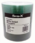 Spin-X White Inkjet Printable CD-R, 500 per Box