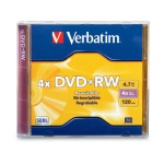 Verbatim 4X DVD+RW, Jewel Case, 50 per Box