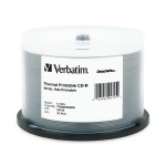 Verbatim DataLifePlus White Thermal Hub Printable 52X CD-R, 200 per Box