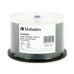 Verbatim 8X White Inkjet DVD+R, Hub Printable, 200 per Box