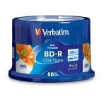 Verbatim 25GB LTH BD-R, 6X, White Inkjet, 200 Count Box